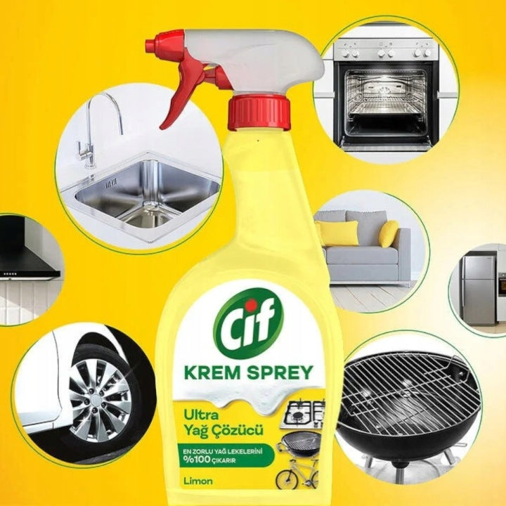 CIF Krém Sprej 750 ml citronový Univerzální Na mastnotu na čištění