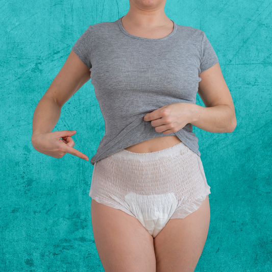 Grafika pokazująca jednorazowe majtki menstruacyjne na obfity okres, które łączą funkcjonalność z wygodą, minimalizując ryzyko przecieków i zapewniając komfort.