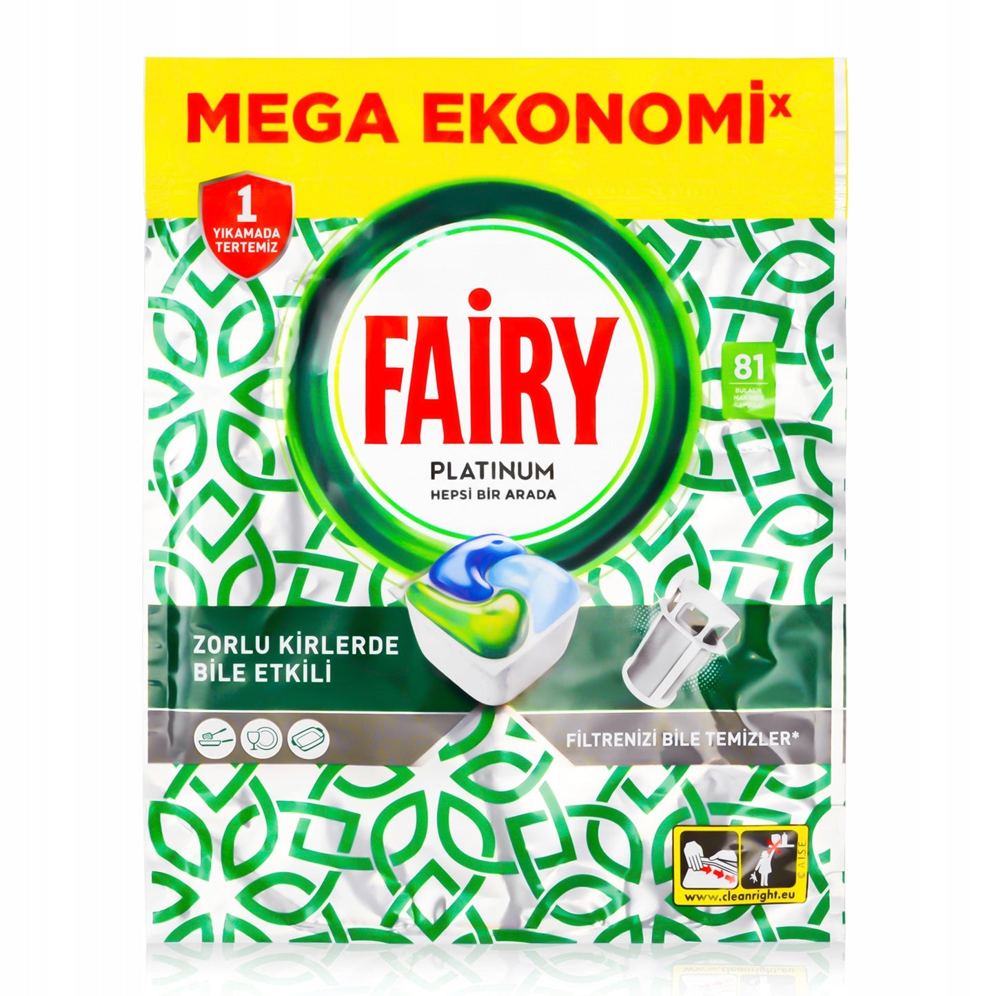 Kapsle do myčky Fairy Platinum 81 ks