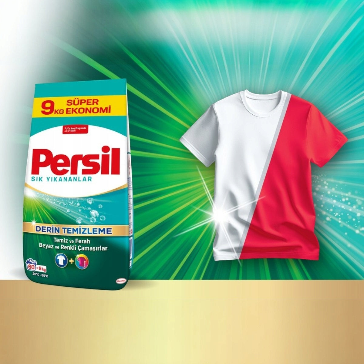 Persil Deep Clean Univerzální prací prášek na bílé i barevné prádlo 9 kg 
