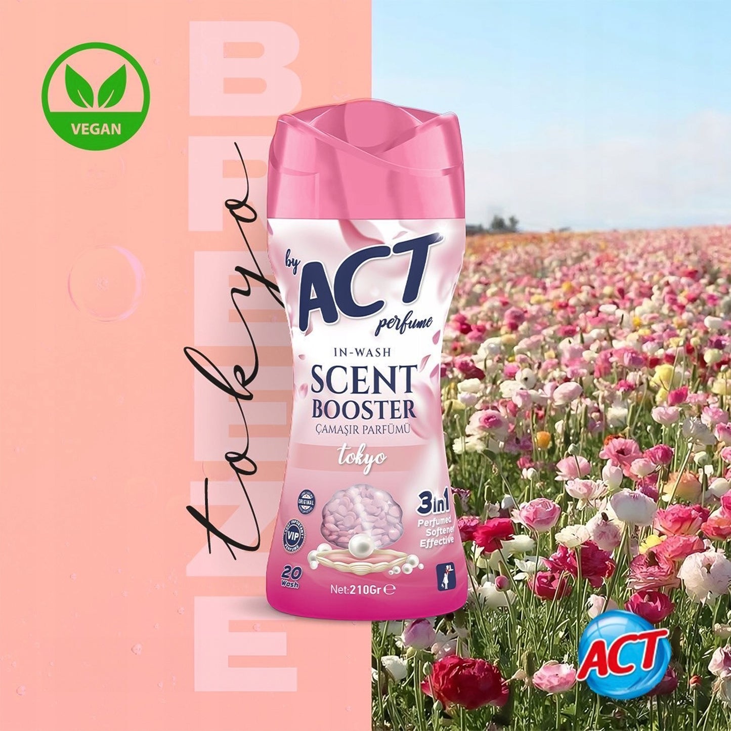 Vonné granule perličky pro posilovač praní ACT Perfume 3v1 Tokyo 210 g 