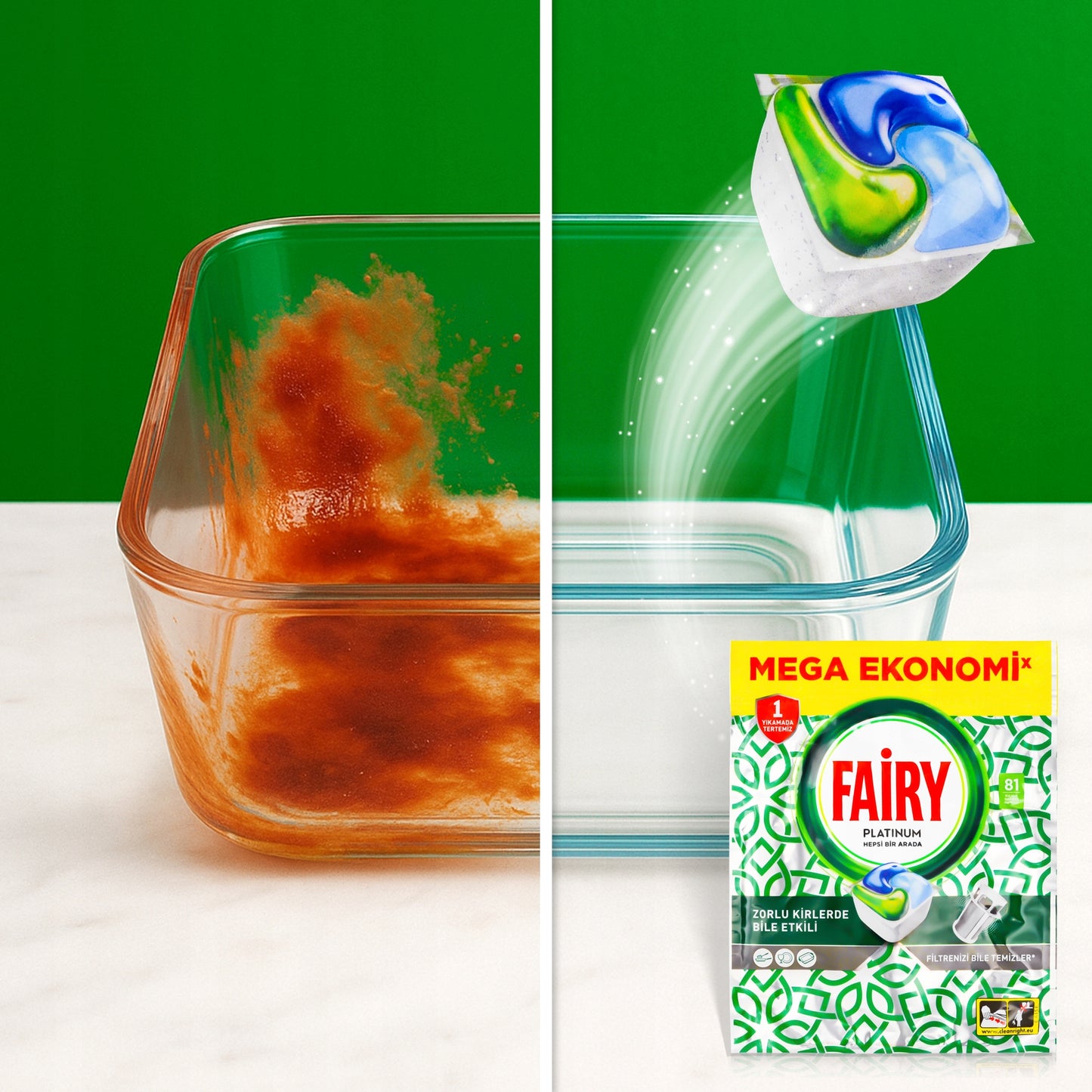 Kapsle do myčky Fairy Platinum 81 ks