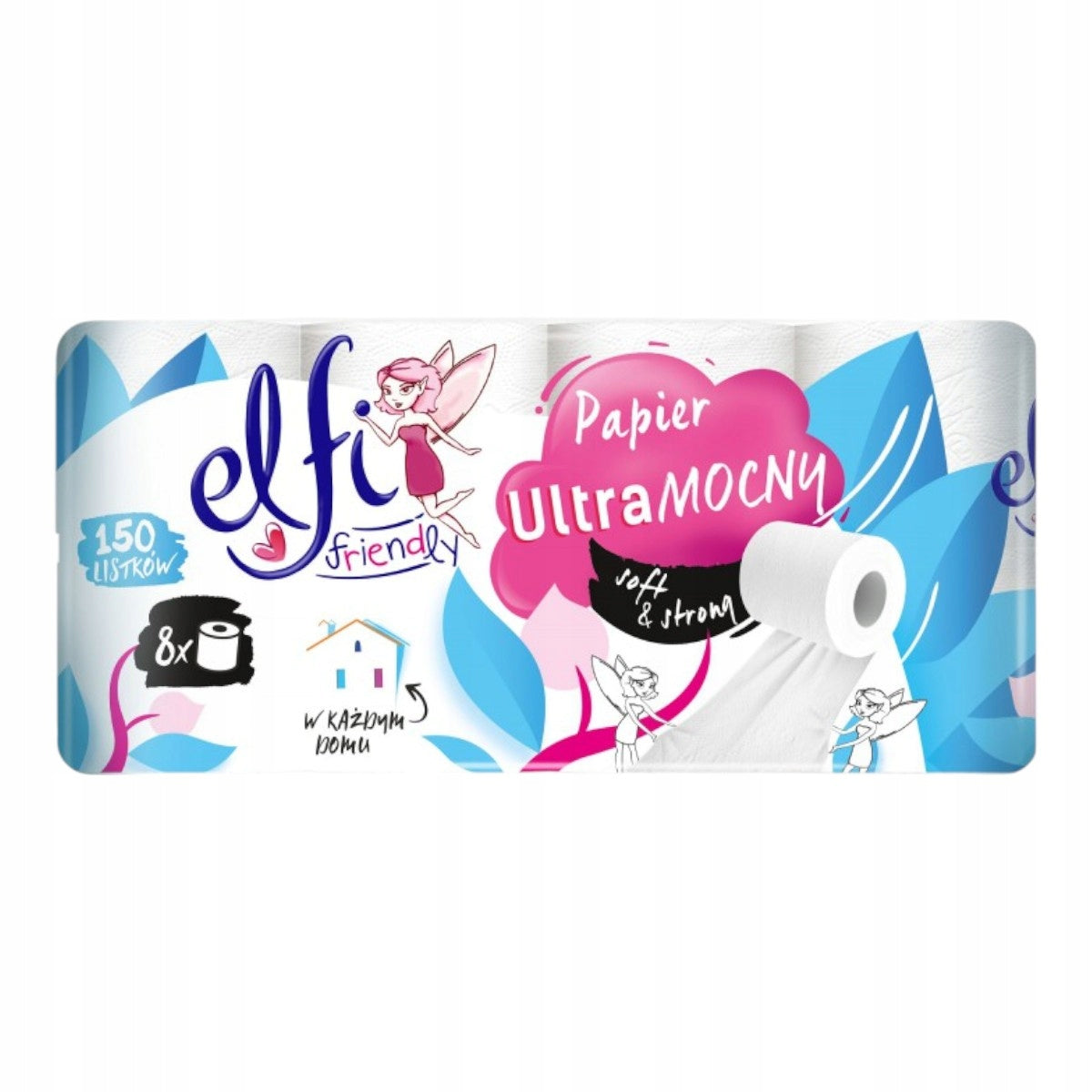 Toaletní papír Elfi Friendly Ultra STRONG 8 rolí 2vrstvý bílý PZH 
