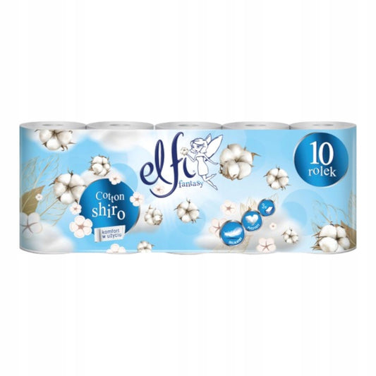 Toaletní papír Elfi Fantasy Cotton Shiro 10 rolí třívrstvý parfemovaný 