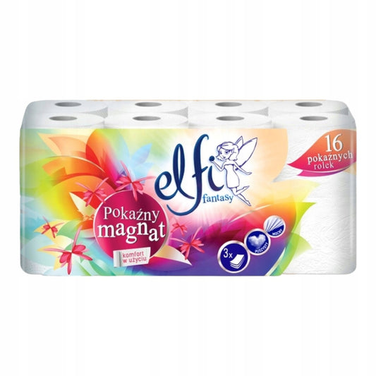 Toaletní papír Elfi Fantasy Large Magnat 16 rolí, 3vrstvý, bílý, silný