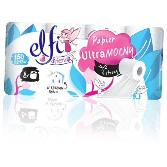 Toaletní papír Elfi Friendly Ultra STRONG 8 rolí 2vrstvý bílý PZH 