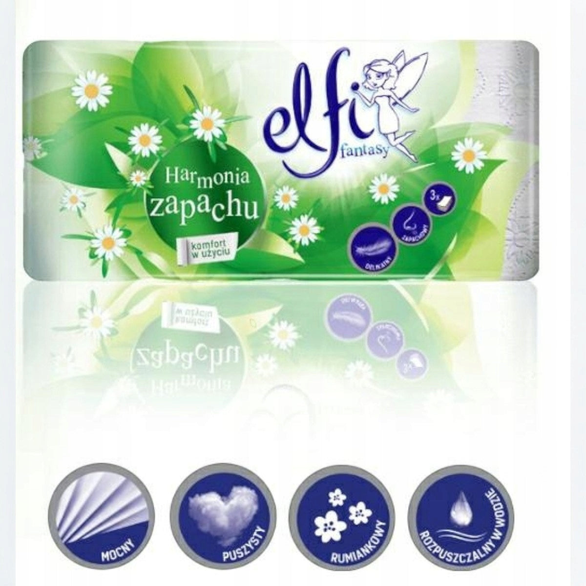 Toaletní papír Elfi Fantasy Harmony of Fragrance 8 rolí 3-vrstvý heřmánek