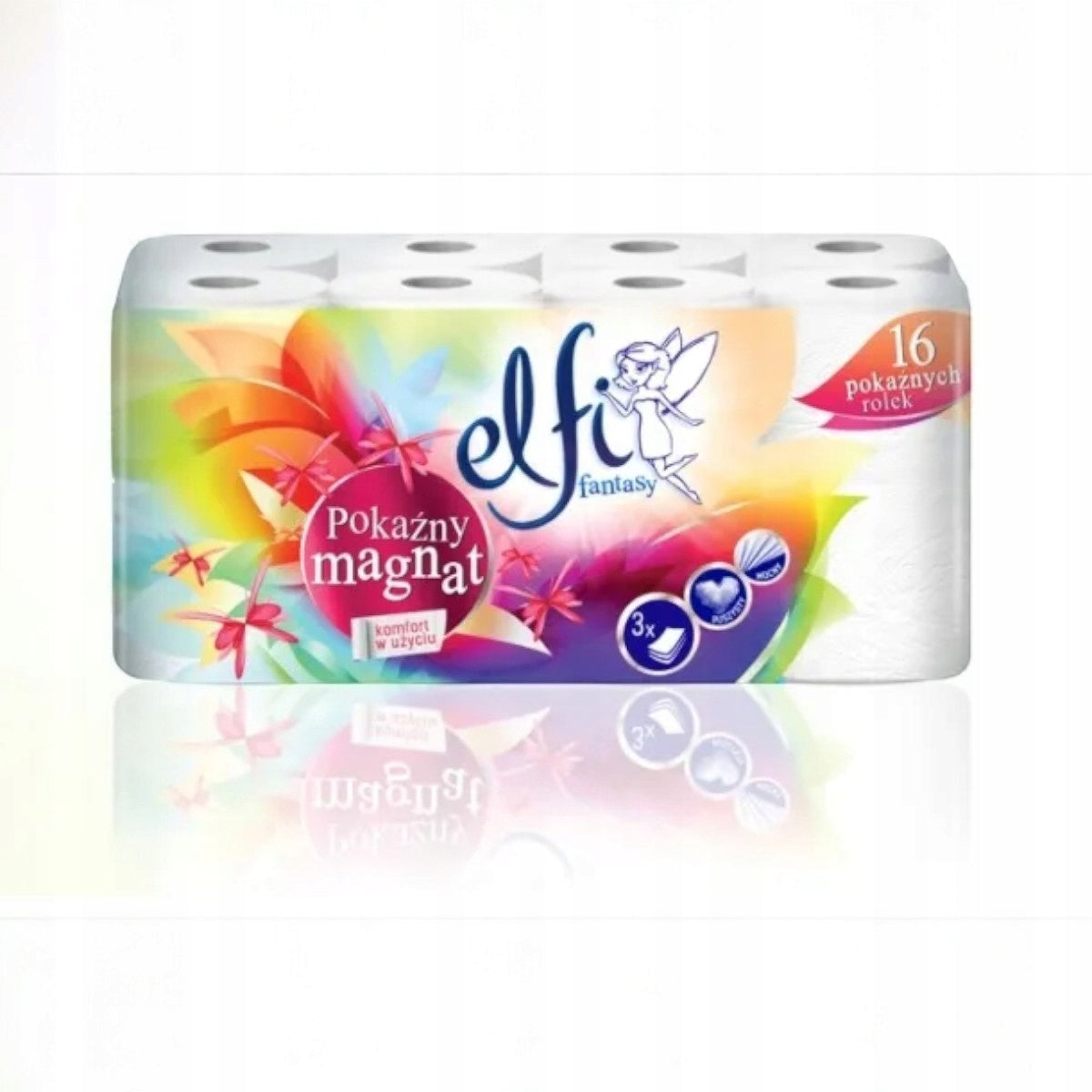 Toaletní papír Elfi Fantasy Large Magnat 16 rolí, 3vrstvý, bílý, silný