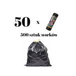 Kangoo Bags 500 kusů (50 rolí po 10 kusech) - Pytle na odpadky s páskou 500 x 60L - extra pevné, ideální na plenky a zdravotnický odpad