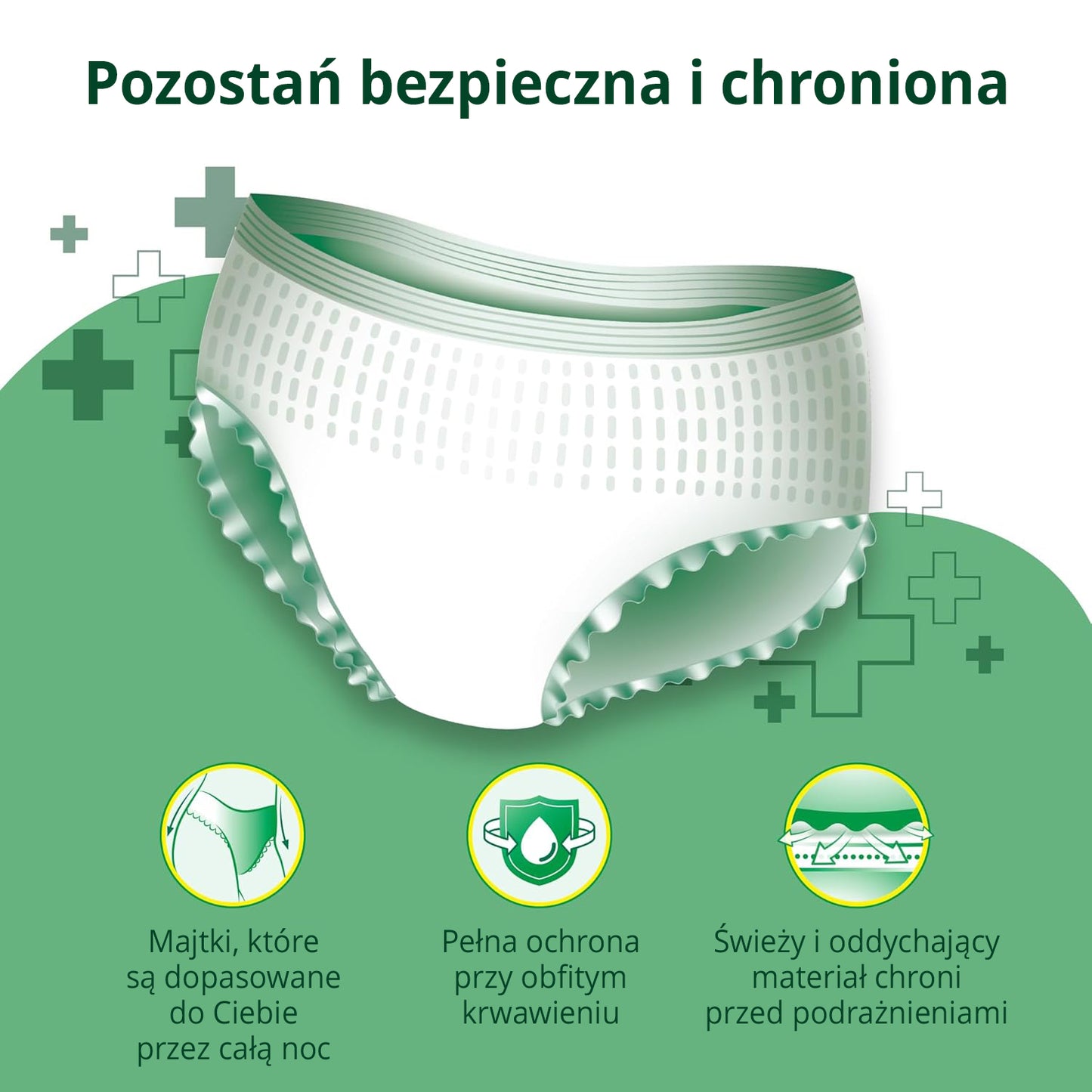 30 ks - Savé menstruační antibakteriální noční kalhotky pro ženy - EVEREVE