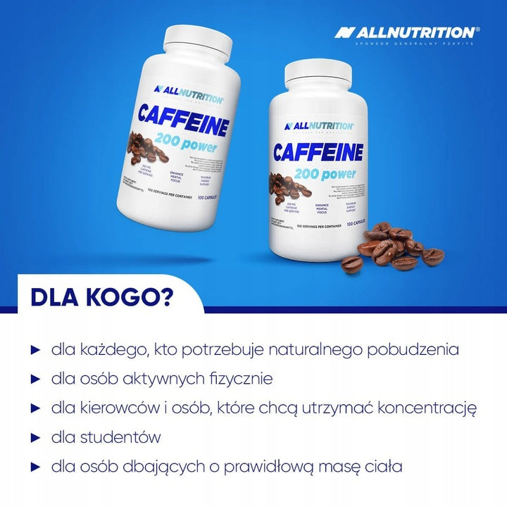 ALLNUTRITION Caffeine 200 Power 200 mg kofeina 100 kapsułek