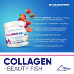 ALLNUTRITION Collagen Beauty Fish 158g Kolagen Biotyna Cynk Wit.C Truskawka