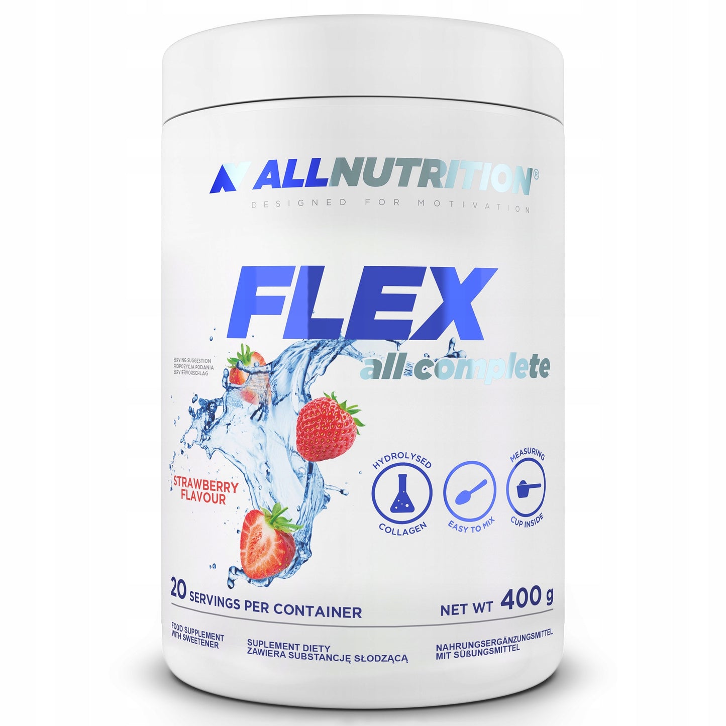 ALLNUTRITION Flex All Complete 400g Kolagen + Glukozamina + MSM Truskawka