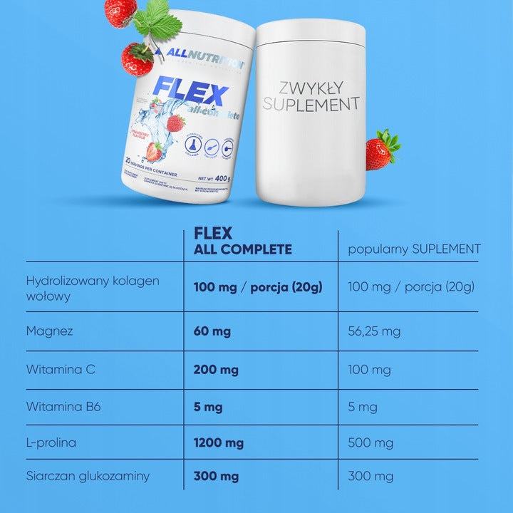 ALLNUTRITION Flex AllComplete 400g Kolagen Glukozamina MSM Czarna Porzeczka
