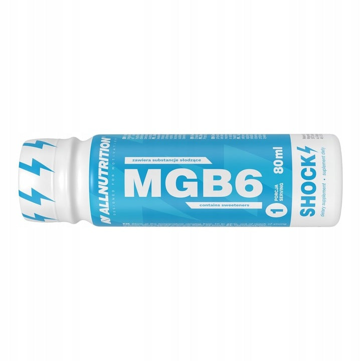 ALLNUTRITION MGB6 SHOCK SHOT – hořčík + vitaminy B6 a B12 80 ml – energie, proti únavě, podpora soustředění