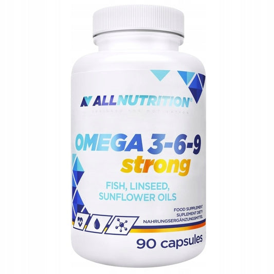 ALLNUTRITION OMEGA 3-6-9 STRONG 90 kaps. Wit.E Serce Mózg Odporność