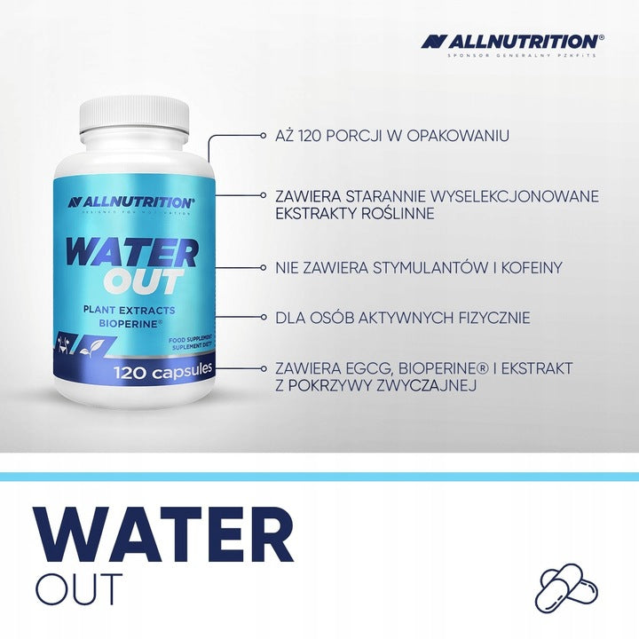 ALLNUTRITION WATER OUT 120 kaps. na zatrzymanie wody Oczyszczanie Detox