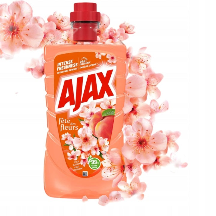 Ajax Čistič podlah Broskvový květ 1L Beze šmouh 24h Vůně