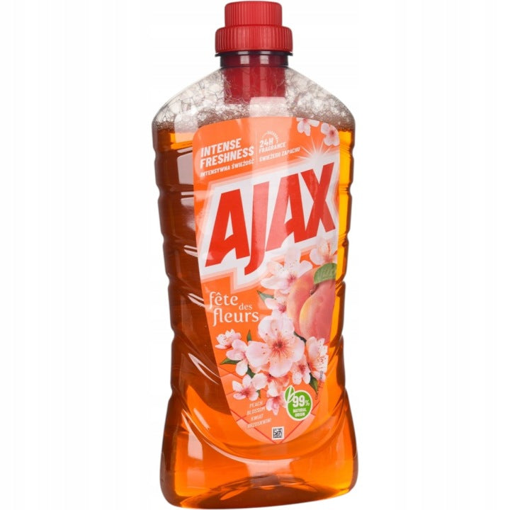 Ajax Čistič podlah Broskvový květ 1L Beze šmouh 24h Vůně