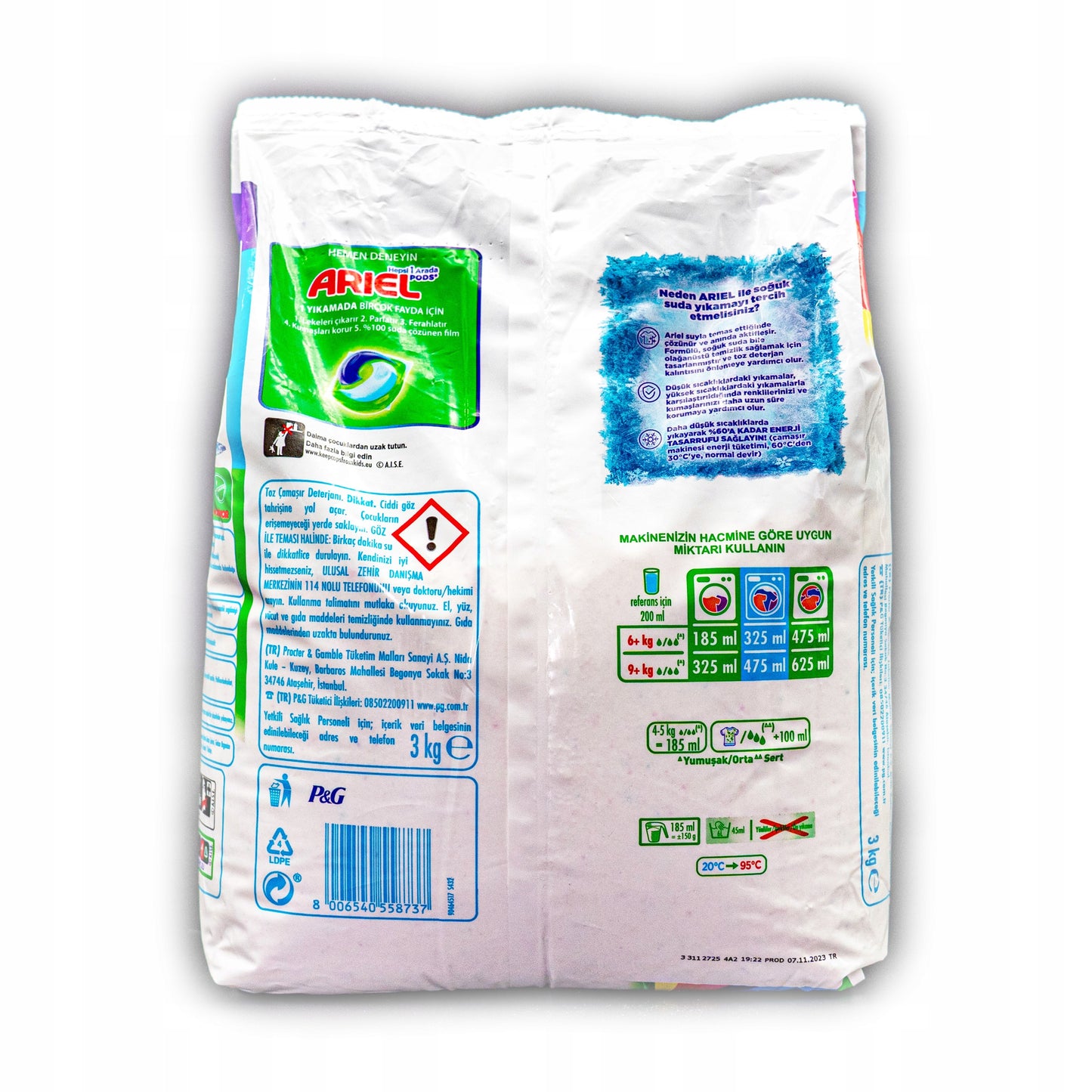 Prací prášek Ariel na barevné prádlo 3 kg 