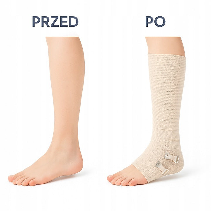 Bandaż elastyczny EASYFLOW 10cm x 4,5m z zapinkami oddychający stabilizacja