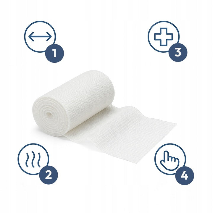 Bandaż elastyczny z gazy EASYFLOW 10 cm x 4 m Kompresja i Stabilizacja