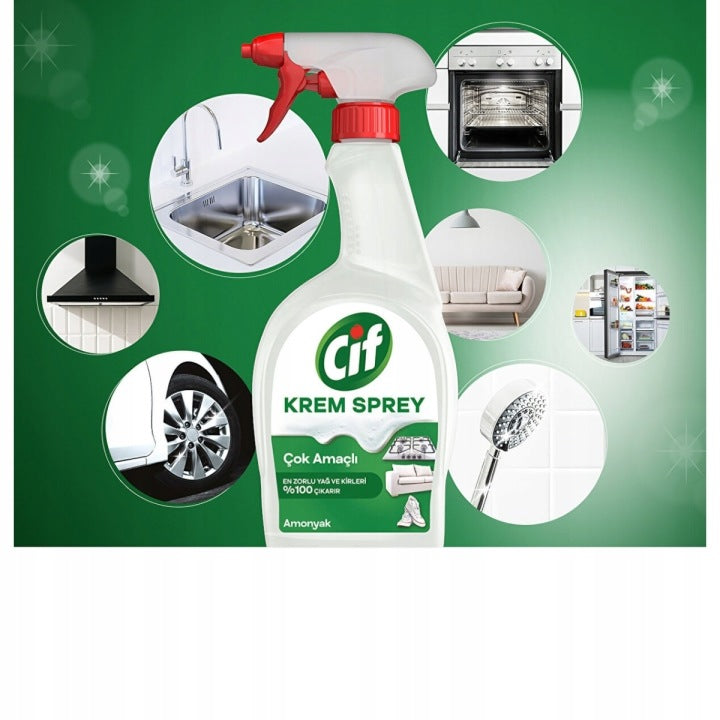 CIF Krém Sprej 750 ml Univerzální s Amoniakem Na Mastnotu na čištění