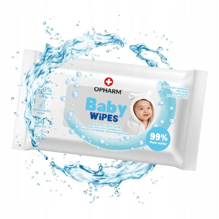 Vlhčené ubrousky 99% vody pro miminka, jemné, 64 ks Opharm