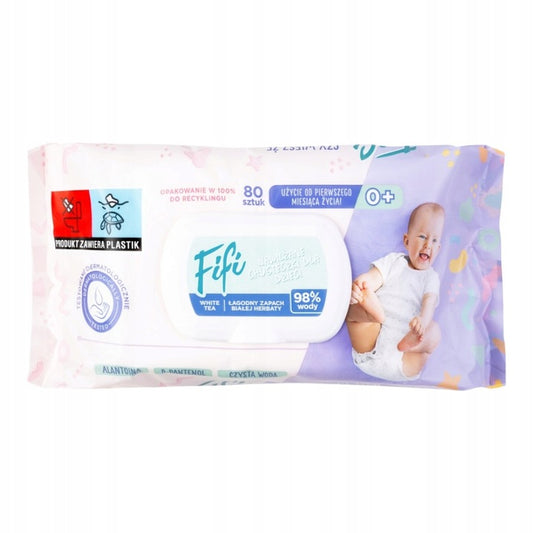 Fifi vlhčené ubrousky pro děti 80 ks. 98% voda, bez alkoholu Opharm 