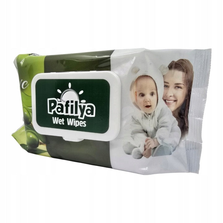 Vlhčené ubrousky Pafilya Olivová pro děti i dospělé, 120 ks.