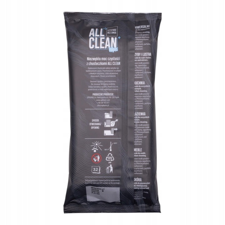 Chusteczki nawilżane do kuchni 32 szt. odtłuszczające, mocne EKO AllClean