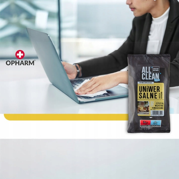 Chusteczki nawilżane do sprzątania 32 szt. uniwersalne do domu AllClean