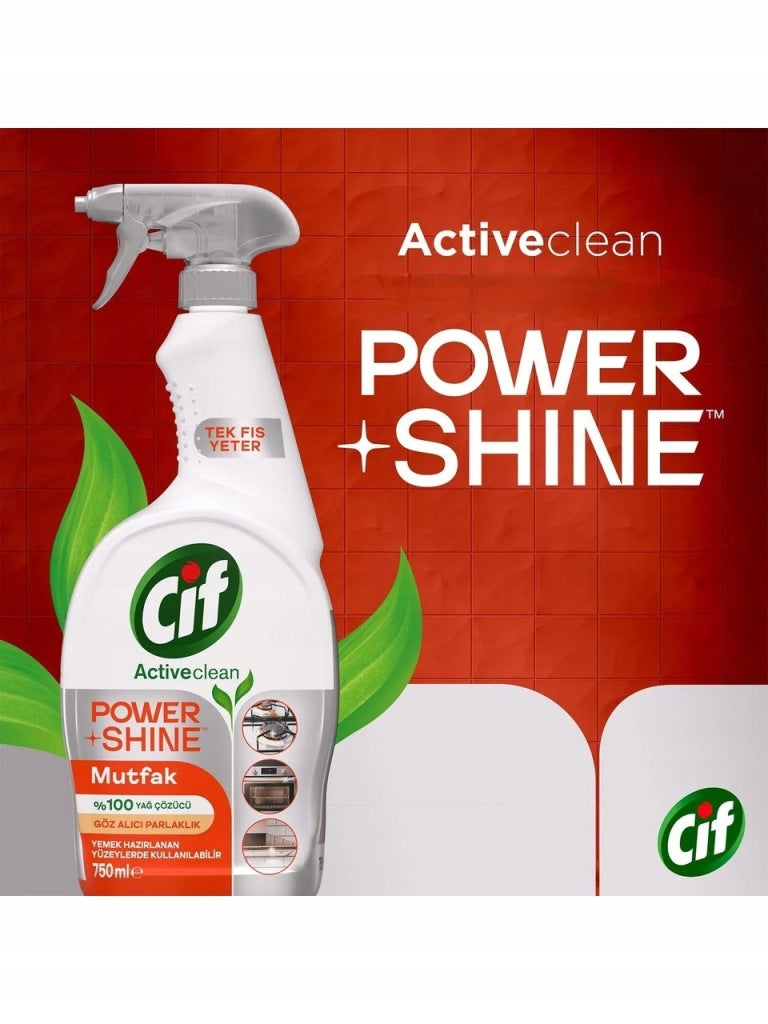 Cif Power & Shine Kuchyňský odmašťovací sprej 750 ml do kuchyně účinný