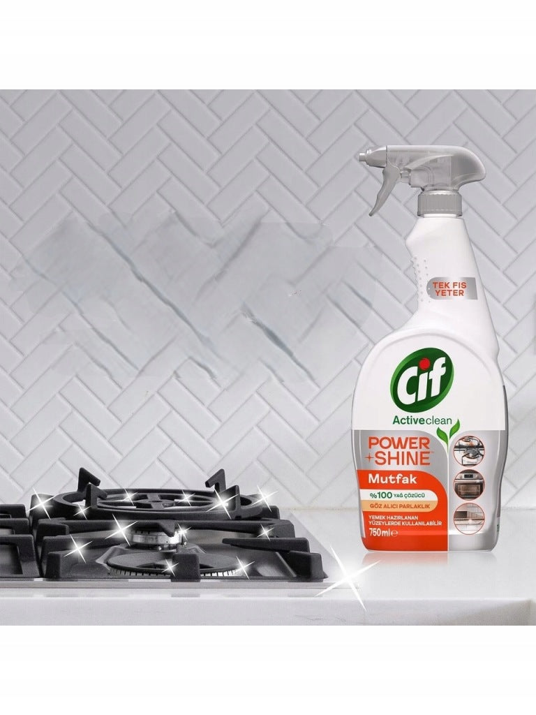 Cif Power & Shine Kuchyňský odmašťovací sprej 750 ml do kuchyně účinný