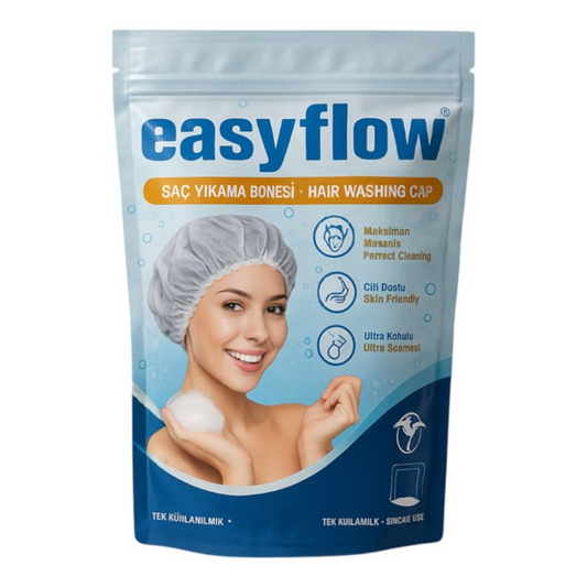 Víčko EasyFlow 2 v 1 pro mytí vlasů bez vody se šamponem a kondicionérem – 1 ks pro ležící a nemocné osoby