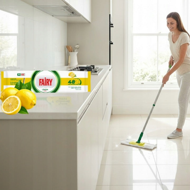 Velké náplně do mopu Fairy vlhčené ubrousky jednorázové Citron 50 ks