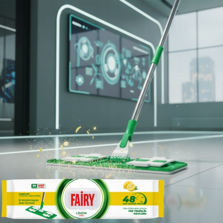 Velké náplně do mopu Fairy vlhčené ubrousky jednorázové Citron 50 ks