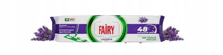 Velké náplně do mopu Fairy vlhčené ubrousky jednorázové Levandule 50 ks