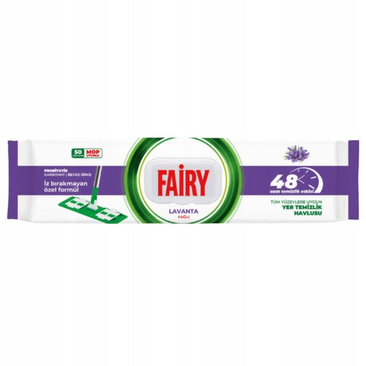 Velké náplně do mopu Fairy vlhčené ubrousky jednorázové Levandule 50 ks