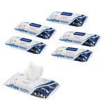 Vlhčené ubrousky EasyFlow 5x50 Easyflow 3v1 k mytí těla pro seniory a ležící pacienty - velké balení, bez alkoholu, s aloe vera a heřmánkem 