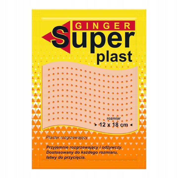 GINGER SUPER PLAST plaster rozgrzewający na ból duży rozmiar 12x18 cm 1 szt