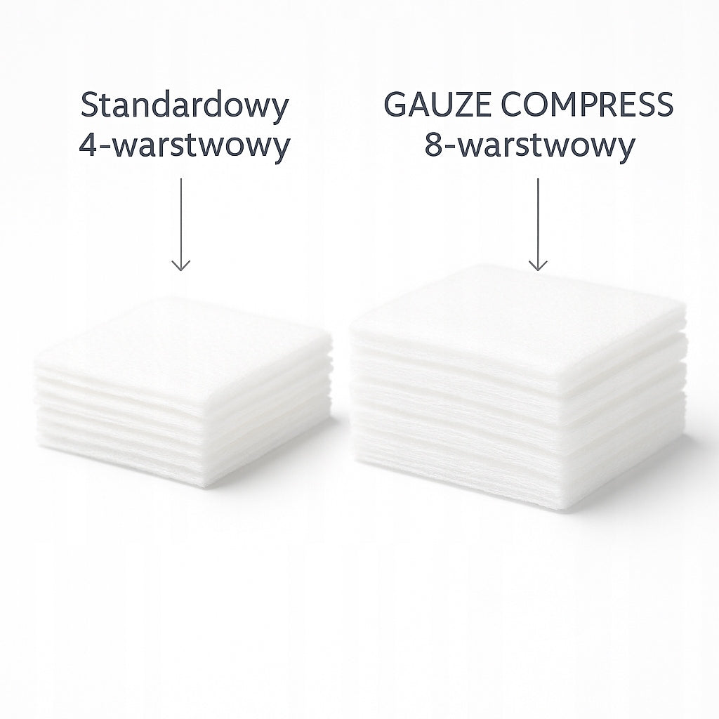 Kompresy gazowe niejałowe 10x10cm 8-warstwowe medyczne 100 szt.