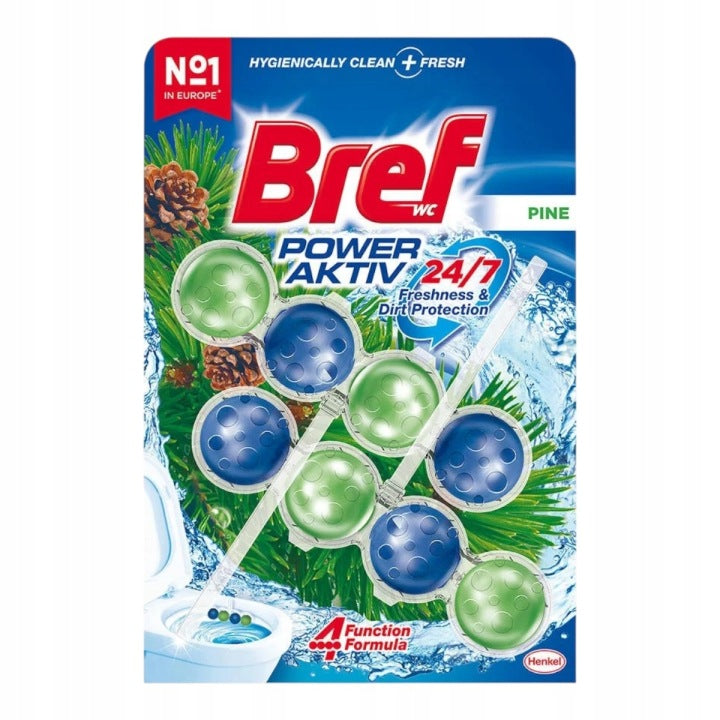 WC závěsné bloky Bref Power Aktiv Pine 2x50g borovice