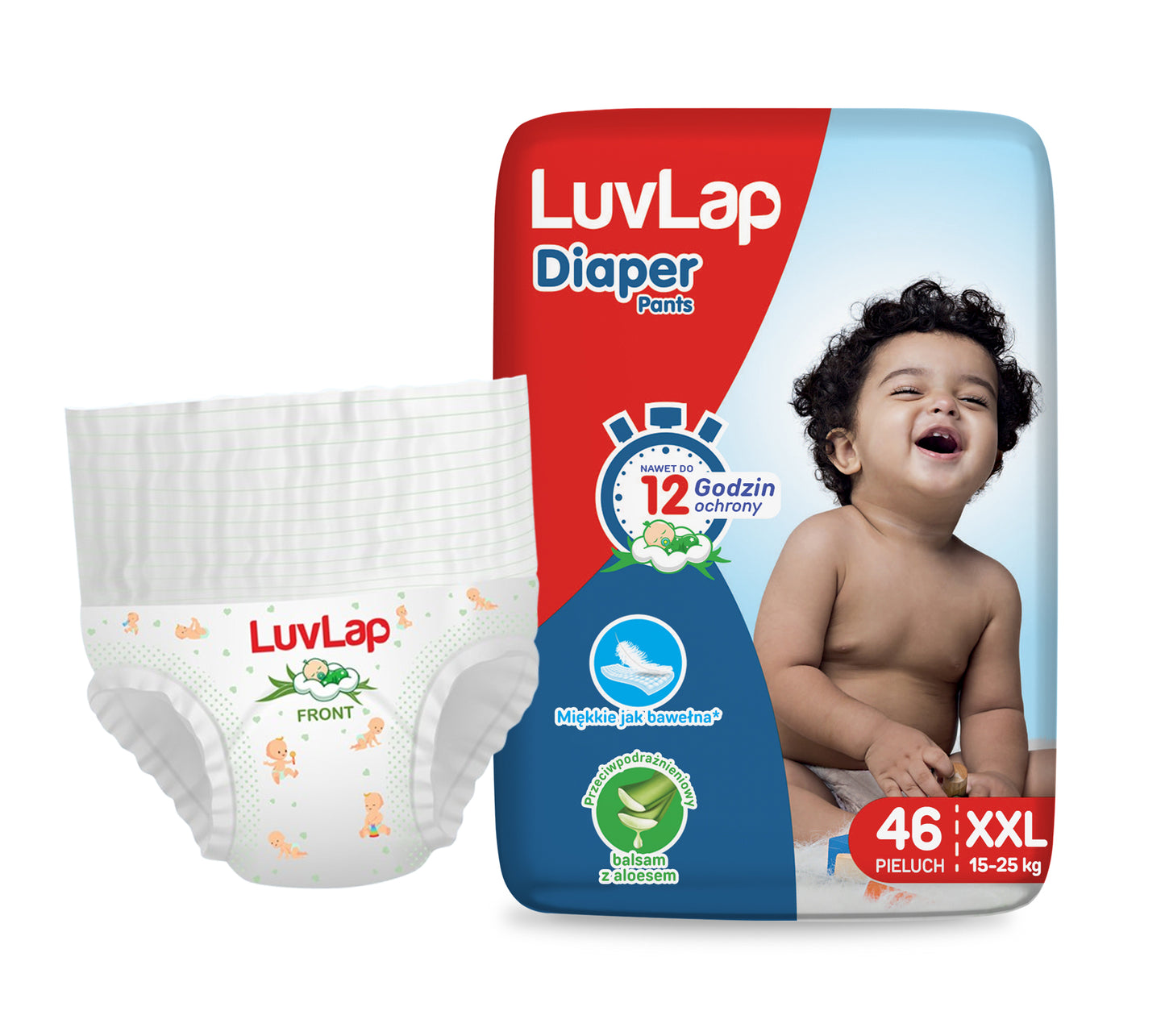 LuvLap dětské plenkové kalhotky s aloe vera, 12hodinová ochrana 