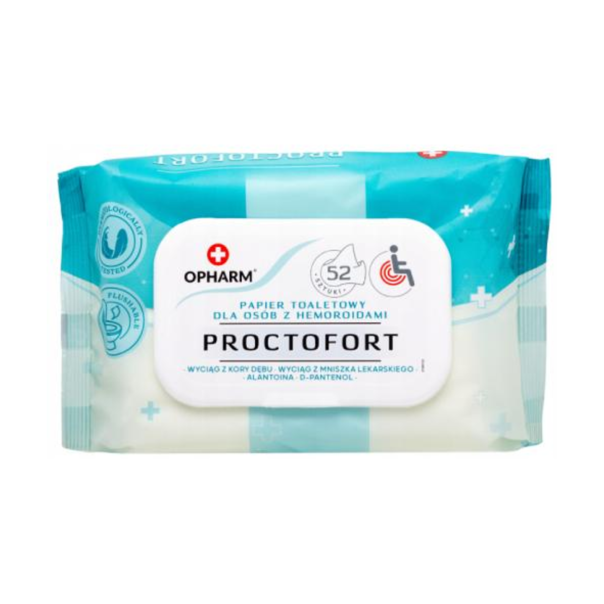 OPHARM - vlhčený toaletní papír pro osoby s hemoroidy 52 ks - PROCTOFORT 