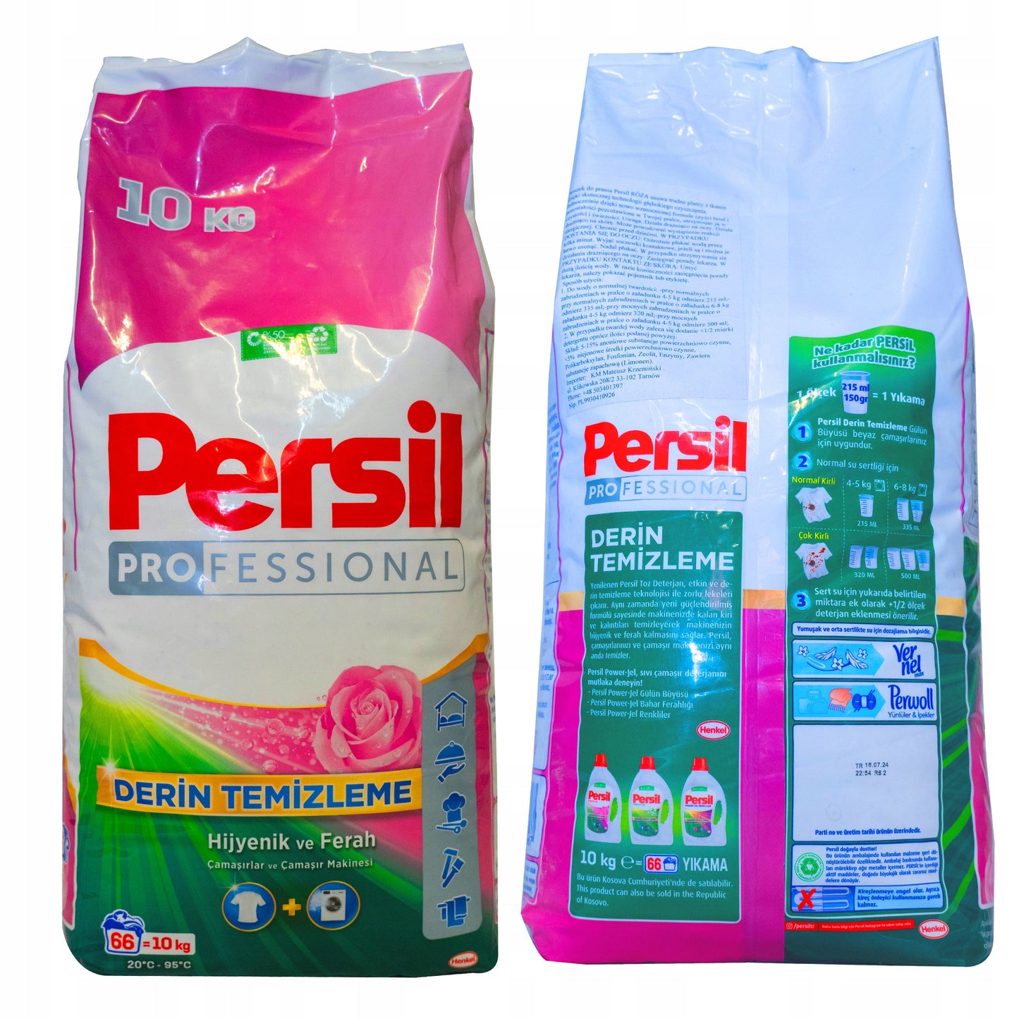 PERSIL univerzální prací prášek 10 kg s vůní růže 
