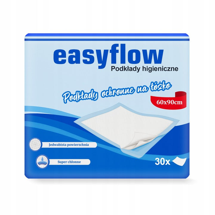 Podkłady higieniczne Easyflow 60x90 cm 30szt Chłonne Dla seniorów i dzieci