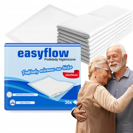 Podkłady higieniczne Easyflow 60x90 cm 30szt Chłonne Dla seniorów i dzieci