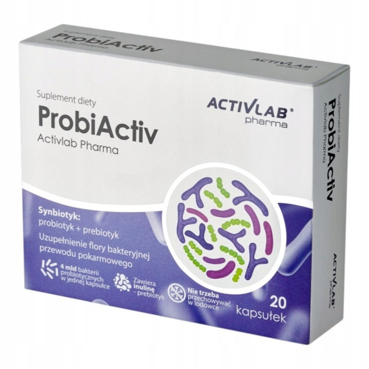 ProbiActiv Activlab 20 kps probiotyk flora jelitowa synbiotyk 4mld bakterii