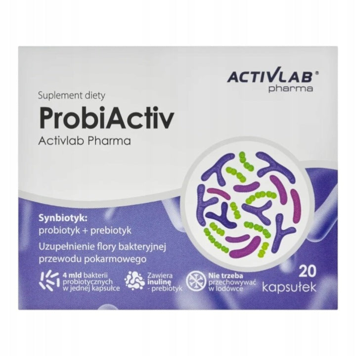 ProbiActiv Activlab 20 kps probiotyk flora jelitowa synbiotyk 4mld bakterii